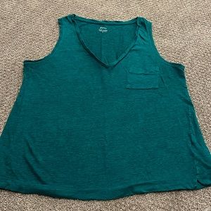 Woman’s size Small J.Crew 100% Linen V Neck Tank Top Shirt Teal